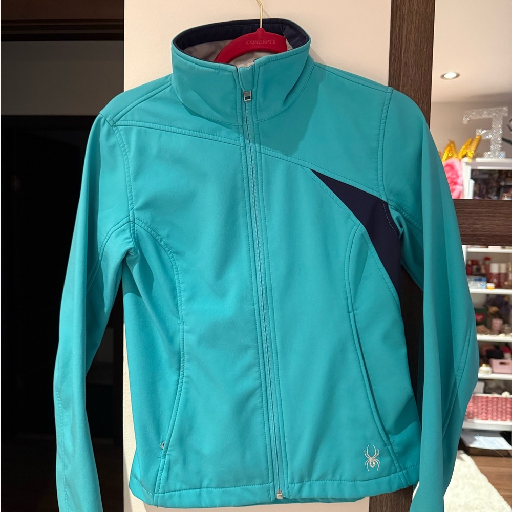 Spyder Teal Softshell Jacket with Navy Accent